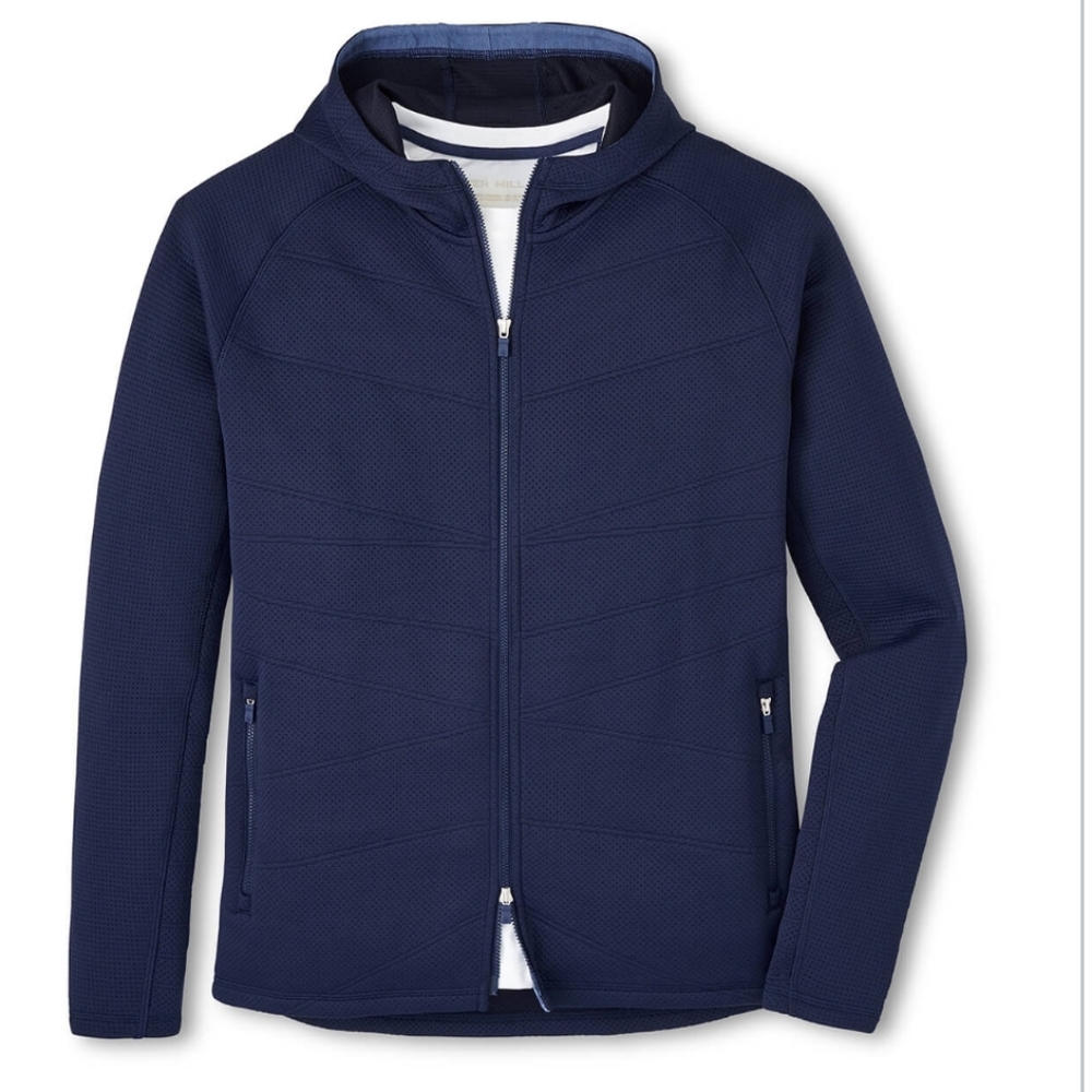 Peter Millar Orion Performance  Knitted Hoodie in Navy